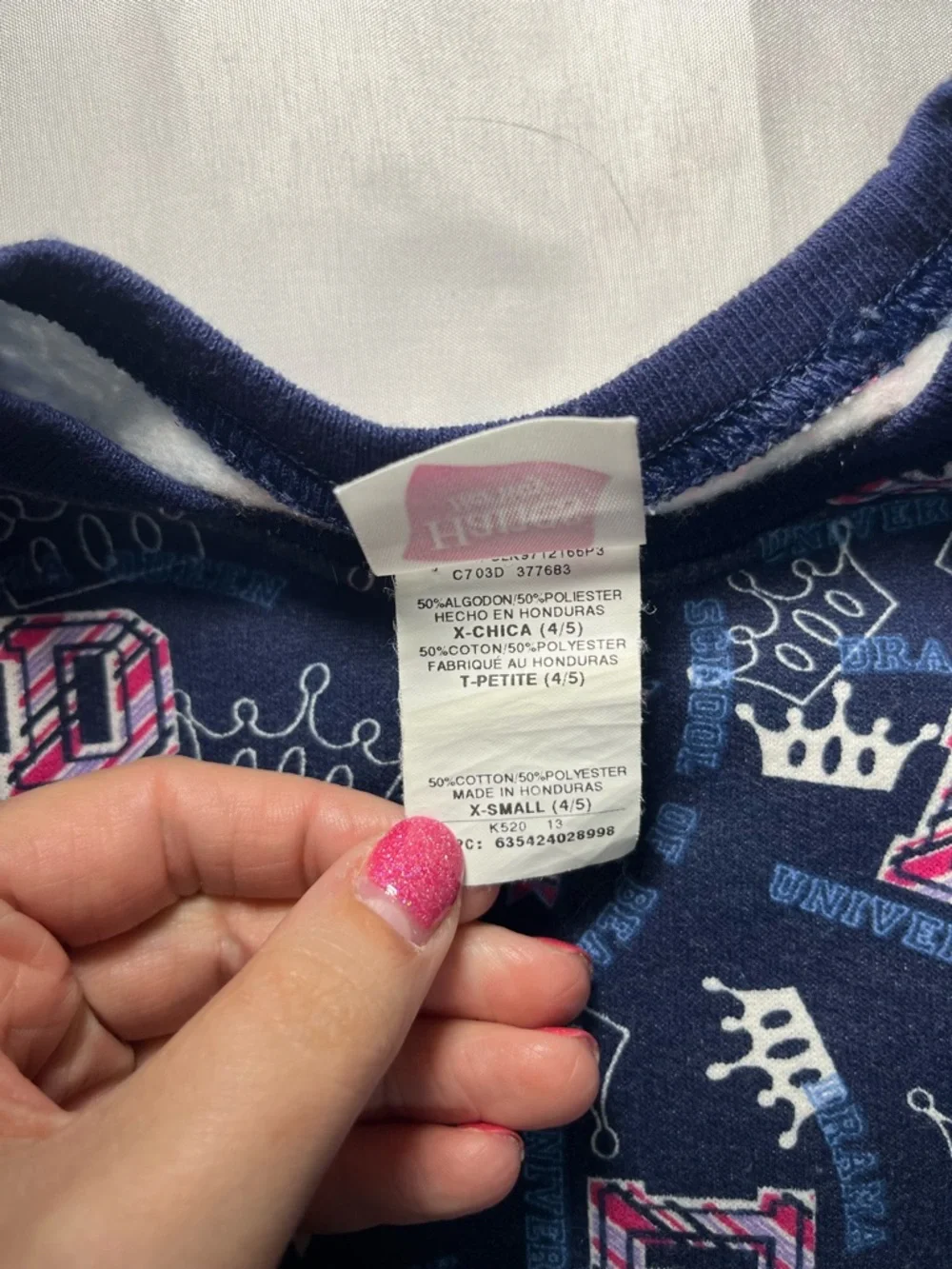 Vintage Hanes Her Way Girls XS 4/5‎ Diva Crown Blue Sweat Set Y2K